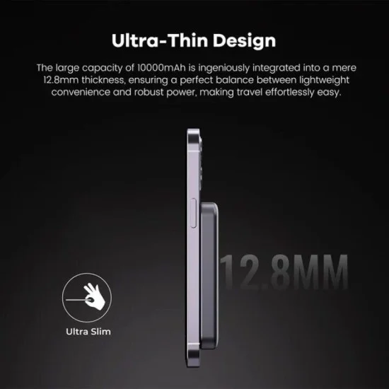 Zlos TT10 10000mAh Ultra-Thin Mini Wireless Charging Power Bank - Black